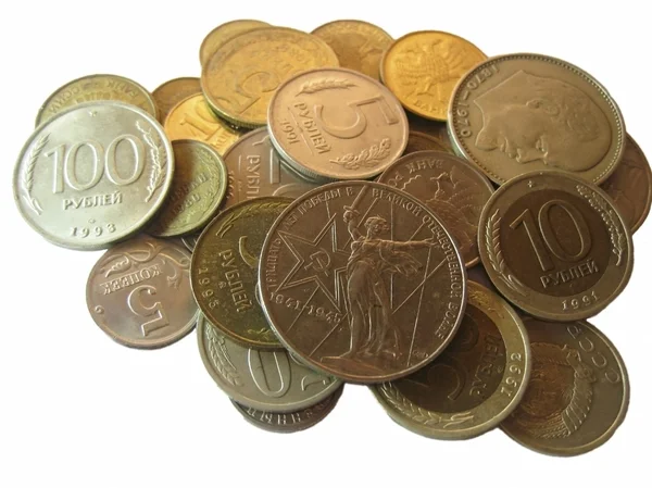 Old russian and soviet coins from different times — Stock Photo, Image