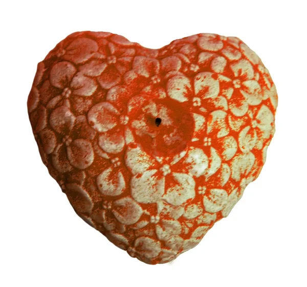 Valentin-szív és szív alakú gyertya elszigetelt fehér bac — Stock Fotó