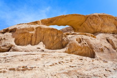 Bridge sand rock in Wadi Rum dessert clipart