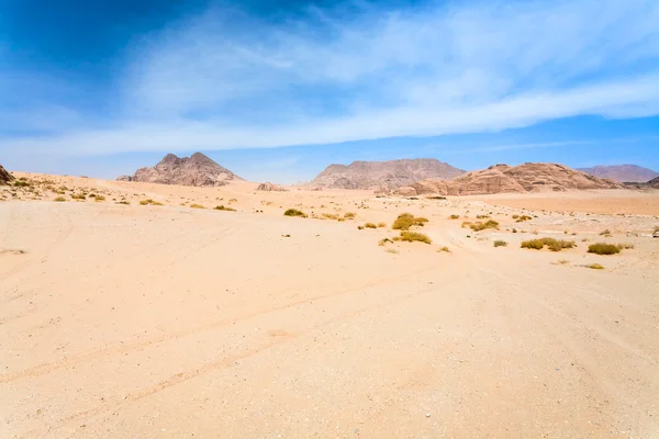 Paisaje nublado bajo el postre Wadi Rum — Foto de Stock