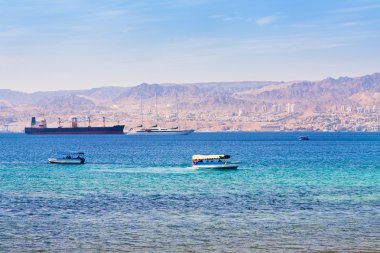 Akabe Körfezi ve İsrail şehir eilat görünümü