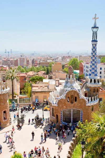 Панорама Барселоны от парка Гуэль — стоковое фото