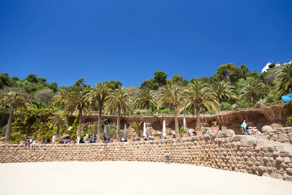 Ground terrace in Park Guell, Barcelona — Stock Photo, Image