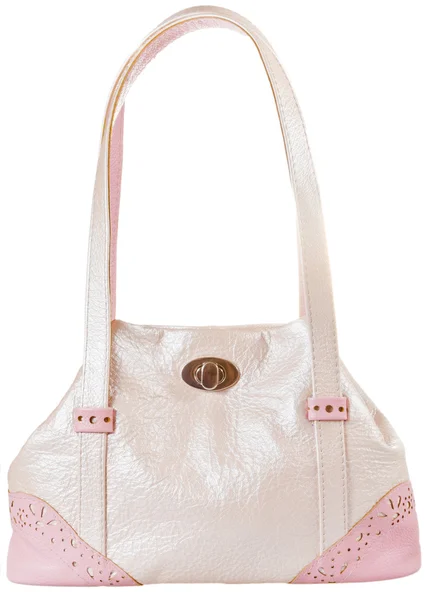 Růžová kožená dámská taška — Stock fotografie