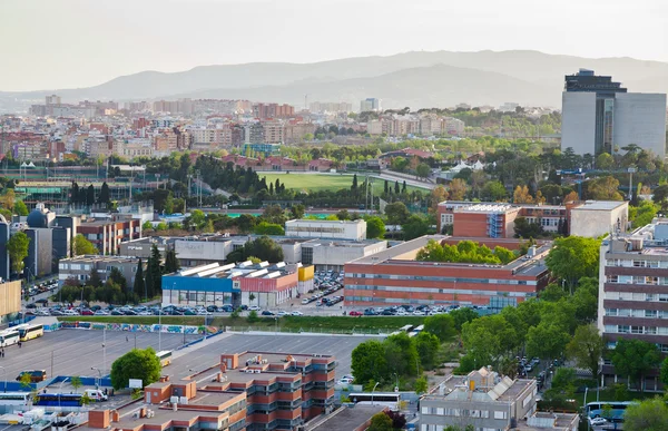 stock image View on Barcelona and fields of football stadium in Barceloba