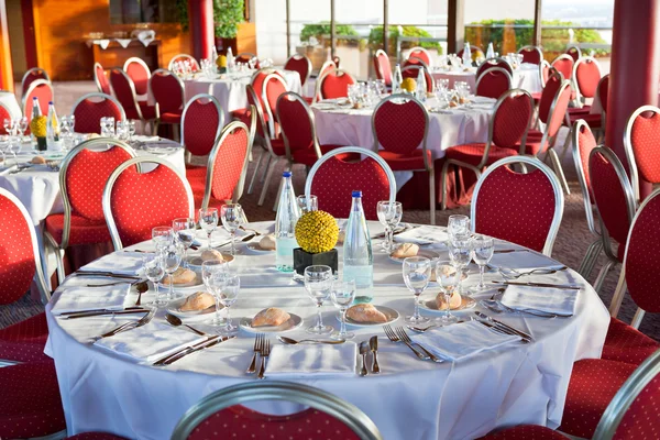 stock image Beginning of official dinner in restaurant