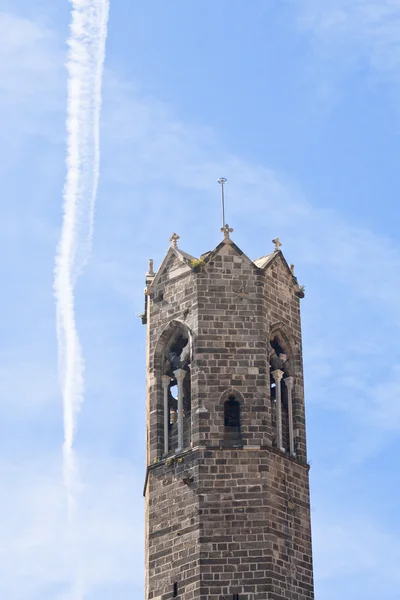 Věž gotického barcelonské katedrály — Stock fotografie