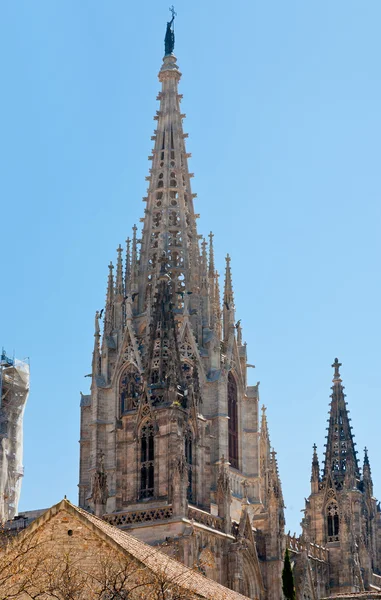Gotische Turmspitze der Kathedrale von Barcelona — Stockfoto