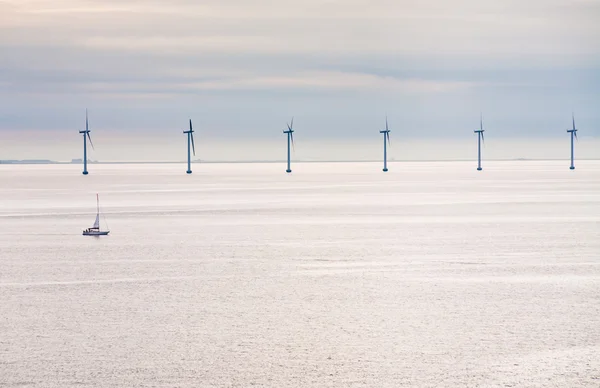Offshore-Windpark am frühen Morgen — Stockfoto