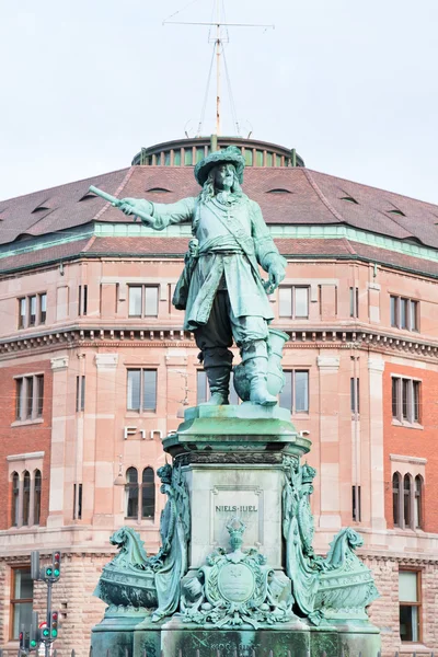 在哥本哈根，丹麦雕像海军上将 niels juel — 图库照片