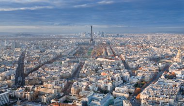 Panorama of Paris in winter afternoon clipart