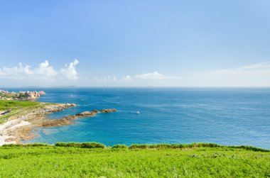 normandy, Fransa için cote d'emeraude Panoraması