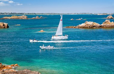 Ile de brehat, brittany yakınındaki Atlantik sahil