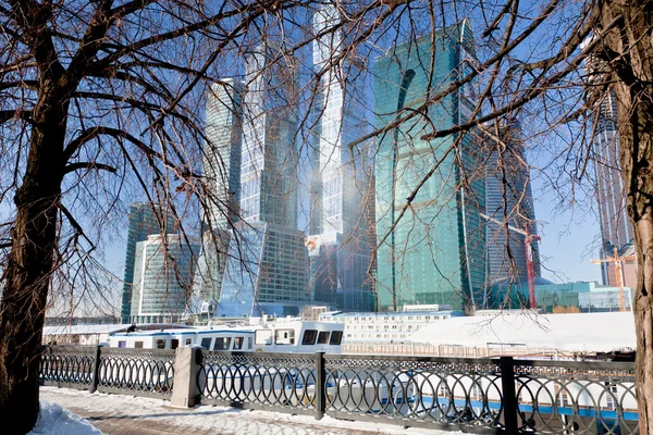 View on new Moscow City buildings in winter — Stock Photo, Image