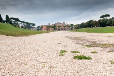 Panorama of antique Circus Maximus on Palatine in Rome clipart