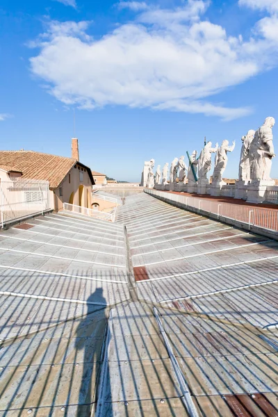 Back side of statue on roof of St. Peter's Basilica in Vatican — Stock Photo, Image