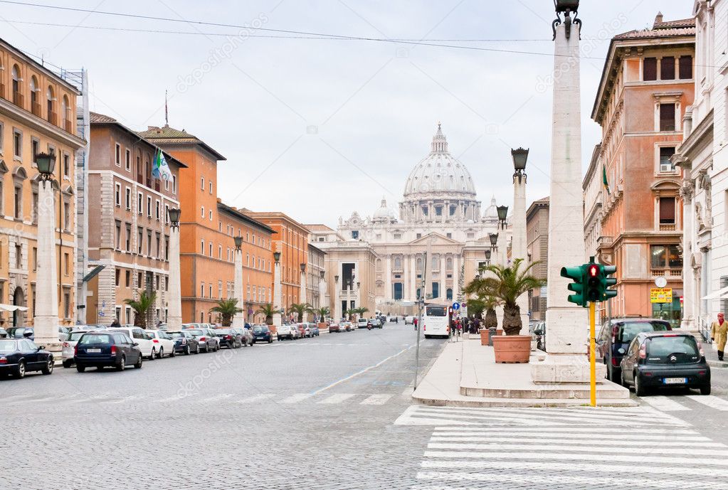 View on St.Peter Basilica from via Conciliazione in Rome