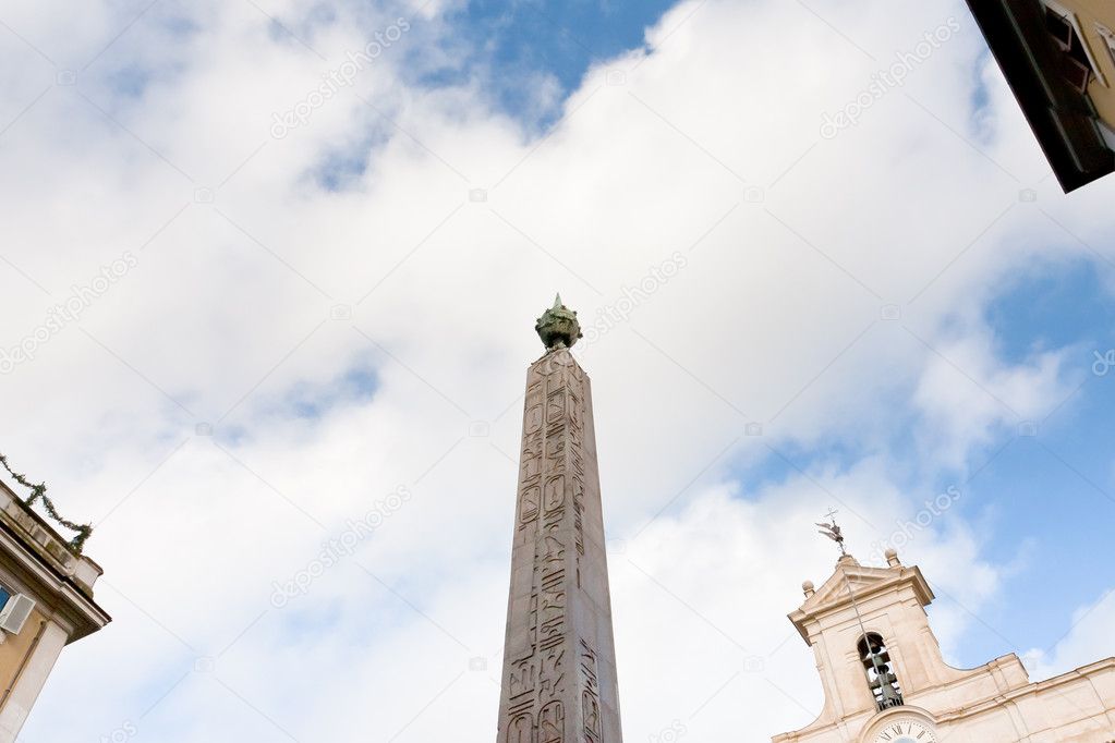 Obelisk of Montecitori on Piazza di Montecitorio, Rome