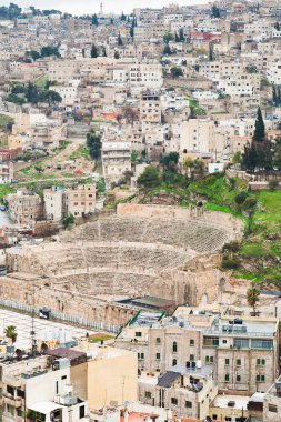 Ancient Roman theater in Amman , Jordan clipart