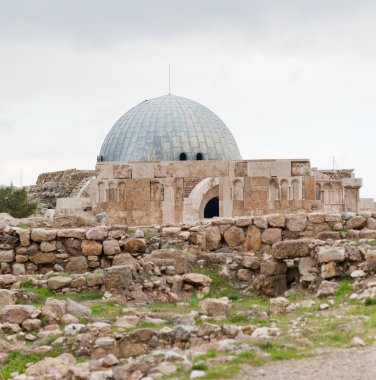 View on Umayyad palace in antique citadel in Amman clipart