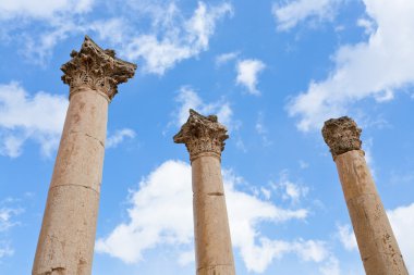 Corinthium column in antique town Jerash clipart