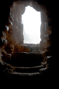 Entrance in medieval Ajlun Castle in Jordan clipart