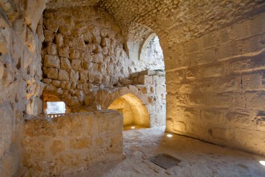 Inner room in in medieval Ajlun Castle, Jordan clipart