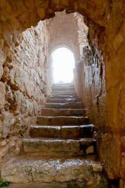 Entrance in medieval Ajlun Castle, Jordan clipart