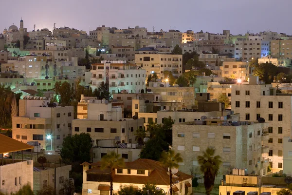 Wohnbezirk Amman City bei Nacht — Stockfoto