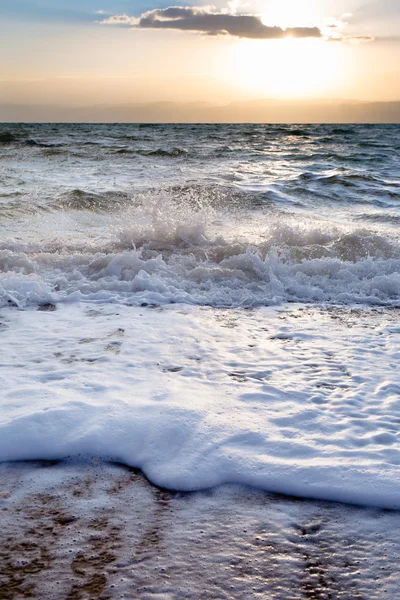 约旦死海的日落 — 图库照片