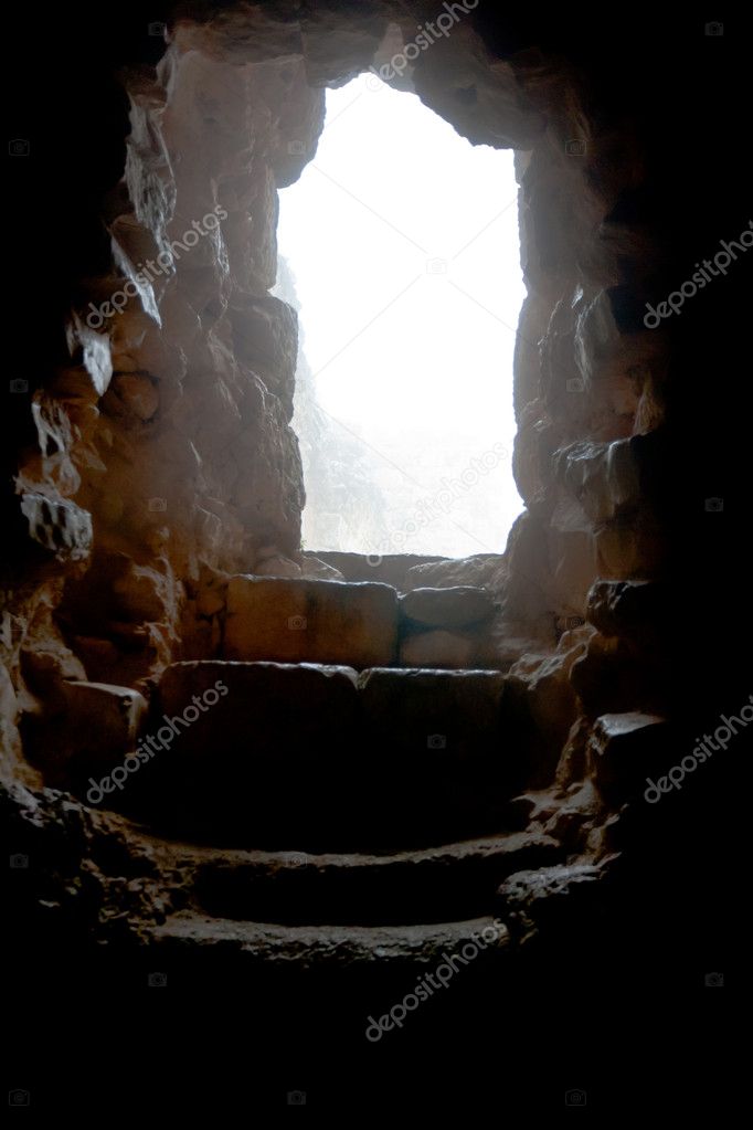 Entrance in medieval Ajlun Castle in Jordan