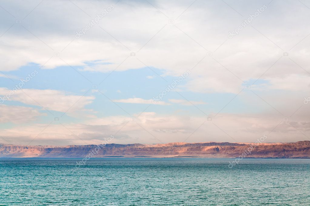 Sunrise on Dead Sea coast