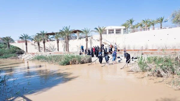 Baptized in Jesus Christ baptism site in Jordan River — Stock Photo, Image