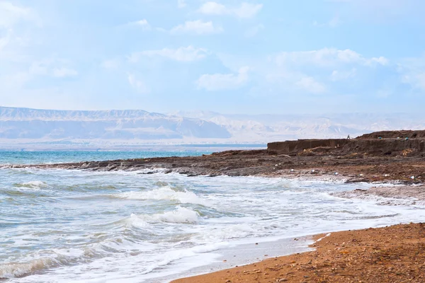 Modrá svítáním na pobřeží Mrtvého moře — Stock fotografie