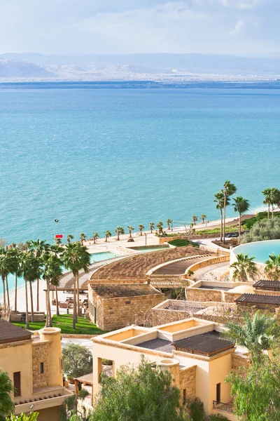 Panorama des Resorts an der Küste des Toten Meeres — Stockfoto