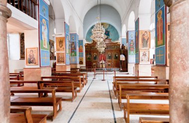 Interior of Greek Orthodox Basilica of Saint George clipart
