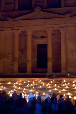 petra, hazine, gece, jordan