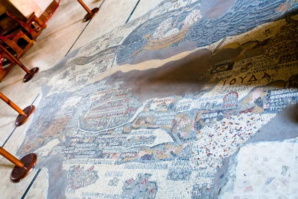 Kutsal topraklar, madaba antik Bizans Haritası — Stok fotoğraf
