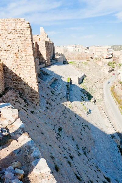 Muren van kruisvaarder kasteel kerak, Jordanië — Stockfoto