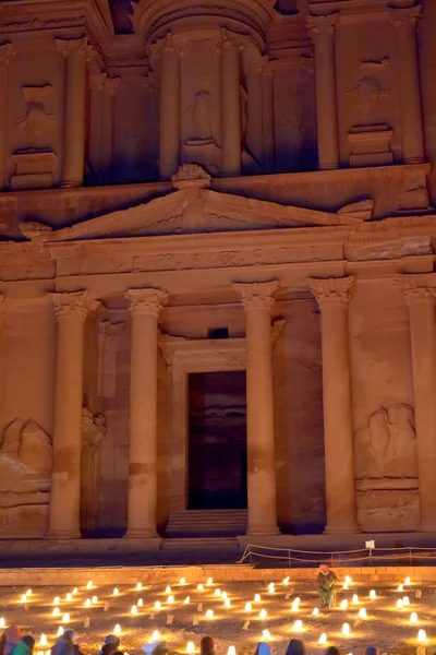 Petra, hazine, gece, jordan — Stok fotoğraf