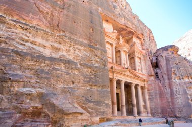 Treasury Monument and plaza in antique city Petra clipart