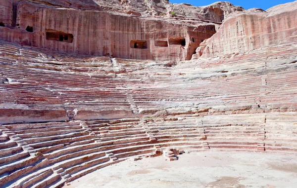 Ancient Nabatean Theater in Petra — Stock Photo, Image