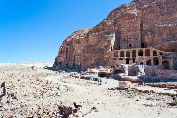 Petra, kral mezarları görüntüleyin — Stok fotoğraf