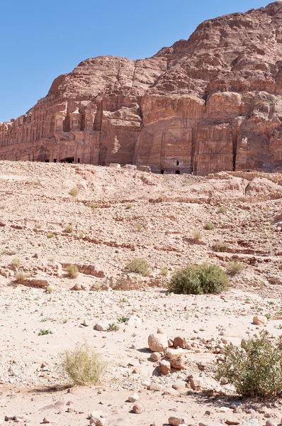 Panorama königlicher Gräber in Petra — Stockfoto