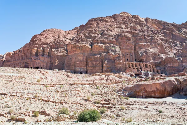 Panorama de Túmulos Reais em Petra — Fotografia de Stock