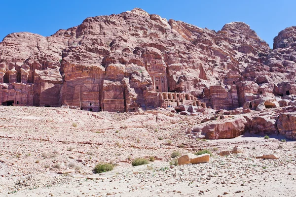 Панорама на Королівські могили в Petra — стокове фото