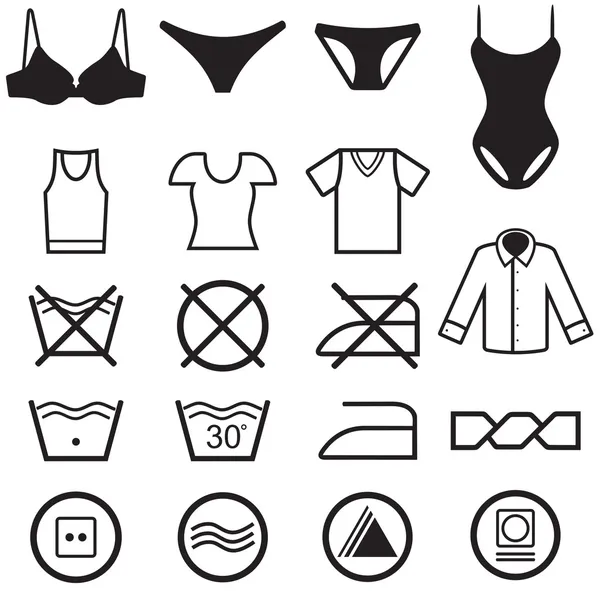 Collection washing symbols — Stock Vector