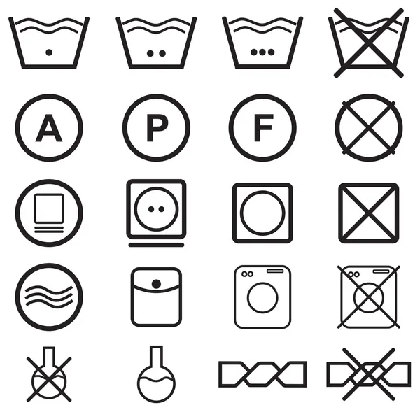 Set of washing symbols — Stock Vector