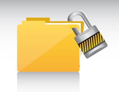 folder with pad lock clipart