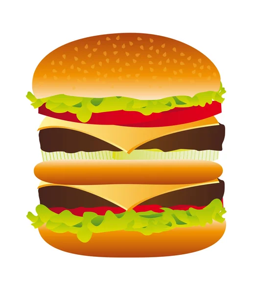 Big hamburger — Stock Vector